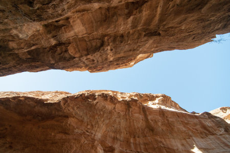 Chasm that forms part of Little Petra, Jordan.