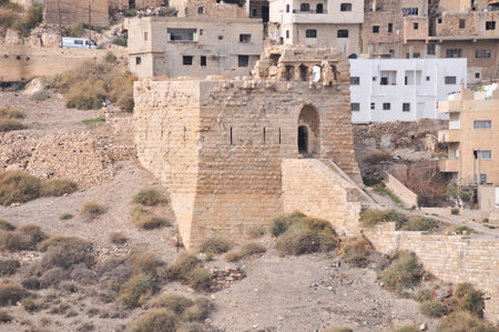 Al Karak/Kerak Crusader Castle Fortress in Jordan, Middle East.のeditorial素材