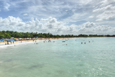 PUNTA CANA, DOMINICAN REPUBLIC - AUGUST 31, 2014: El Macao Beach in Punta Cana, Dominican Republicのeditorial素材