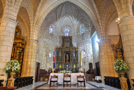 Cathedral of St. Mary of the Incarnation (Cathedral of Santa Maria la Menor) in Santo Domingo, the oldest cathedral in the Americasのeditorial素材