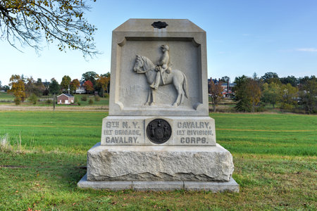 8th New York Cavalry Memorial monument at the Gettysburg National Military Park, Pennsylvania.
