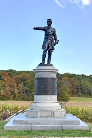 James Samuel Wadsworth Memorial monument at the Gettysburg National Military Park, Pennsylvania.のeditorial素材