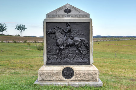 9th New York Cavalry Memorial monument at the Gettysburg National Military Park, Pennsylvania.のeditorial素材