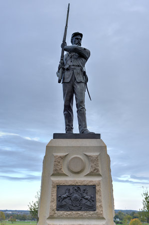 Memorial monument at the Gettysburg National Military Park, Pennsylvania.のeditorial素材