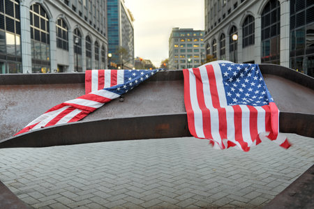 World Trade Center Memorial in Jersey City dedicated to those who died, those who survived and those whose lives where changed forever on September 11, 2001のeditorial素材