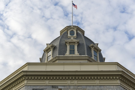 NEW YORK, NY - JANUARY 19, 2013: The Octagon, built in 1834, is a historic octagonal building and attached apartment block complex located at 888 Main Street on Roosevelt Island in New York City.のeditorial素材