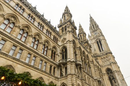 Rathaus, the Town Hall Building in Viennaのeditorial素材