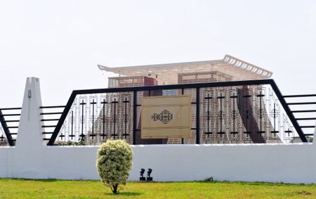 ACCRA, GHANA - FEBRUARY 23, 2012: The Flagstaff House, commonly known as "Flagstaff House", is the presidential palace in Accra which serves as a residence and office to the President of Ghana.のeditorial素材