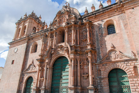 Cathedral of Santo Domingo in Cusco, Peru. The building was completed in 1654, almost a hundred years after construction began.の写真素材