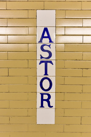 New York, USA - May 31, 2015: Astor Place / Cooper Union Subway Station on the 6 Line. Part of the MTA of New York City in Manhattan.のeditorial素材