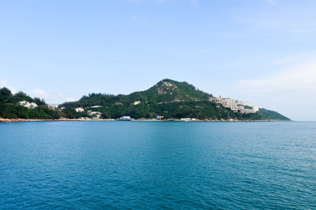 Buildings and bay in the town and tourist attraction of Stanley, Hong Kong.の写真素材