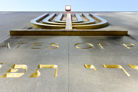 New York, USA - July 25, 2015: Temple Shaaray Tefila in Manhattan.のeditorial素材