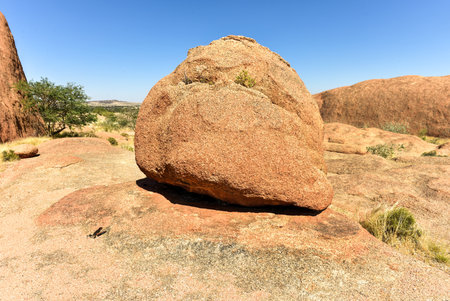 Landscape with massive granite rocks in Spitzkoppe in the Namib desert of Namibia.の写真素材