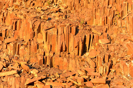 Basalt, volcanic rocks known as the Organ Pipes in Twyfelfontein, Damaraland, Namibia, Southern...