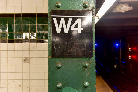 New York City - October 7, 2015: West Fourth Street Subway stop in New York City.のeditorial素材