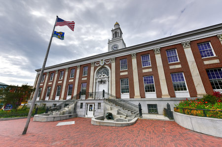 Burlington City Hall at the intersection of Church Street and Main Street in Burlington, Vermont, USA.のeditorial素材