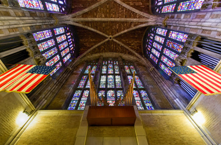West Point, New York - September 26, 2015: West Point Cadet Chapel at the US Military Academy. The...