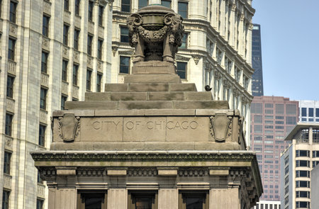 Michigan Avenue bridge decoration in Chicago.の写真素材