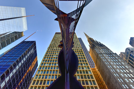 Chicago - September 6, 2015:  Untitled massive sculpture in a plaza in downtown Chicago by Picasso.のeditorial素材