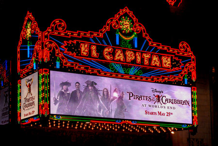 Los Angeles - May 15, 2007: El Capitan Theater in Hollywood. El Capitan Theater is owned and operated by The Walt Disney Company.のeditorial素材