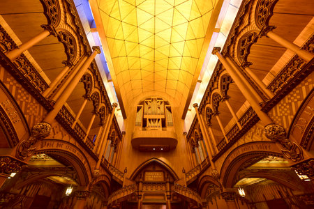 Montreal Notre-Dame Basilica in Montreal, Quebec, Canada.  Notre-Dame Basilica (French: Basilique Notre-Dame de Montreal).のeditorial素材