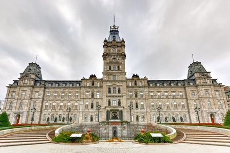Quebec Parliament Building, a Second Empire architectural style building in Quebec City, Canada.のeditorial素材