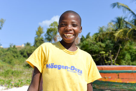 Vilankulo, Mozambique - July 8, 2012: Local Mozambican boy of Vilankulo.のeditorial素材