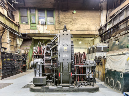 New York - December 29, 2015: Old electrical equipment used to drive the trains at Grand Central...