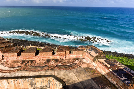 Castillo San Felipe del Morro also known as Fort San Felipe del Morro or Morro Castle. It is a 16th-century citadel located in San Juan, Puerto Rico.のeditorial素材
