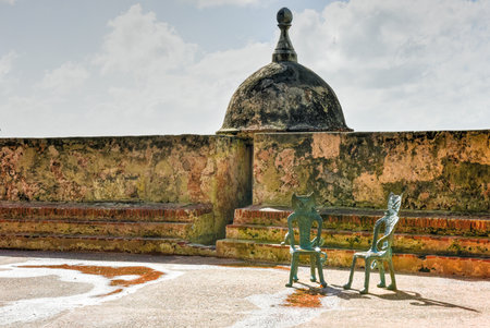 Bastion de las Palmas de San Jose along the old city walls of San Juan in Puerto Rico.の写真素材