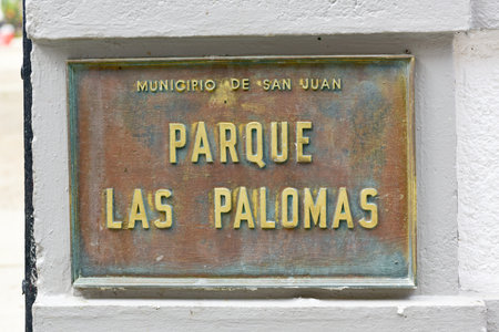 Parque De Las Palomas, Pigeon Park in Old San Juan, Puerto Rico.のeditorial素材