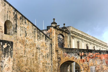 Castillo de San Cristobal in San Juan, Puerto Rico.  . It was built by Spain to protect against land based attacks on the city of San Juan.のeditorial素材