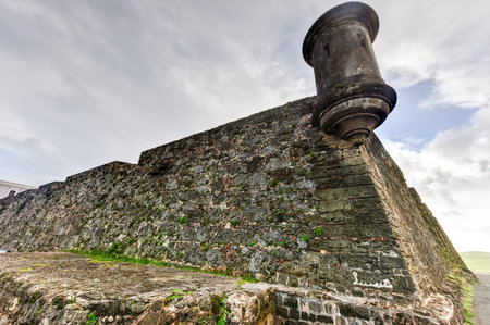 City Walls and lookout of San Juan, Puerto Rico.のeditorial素材