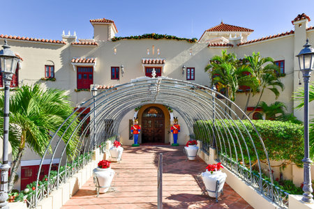 Castillo Serralles (Serralles Castle) is a mansion located in the city of Ponce, Puerto Rico, overlooking the downtown area (Ponce Pueblo).のeditorial素材