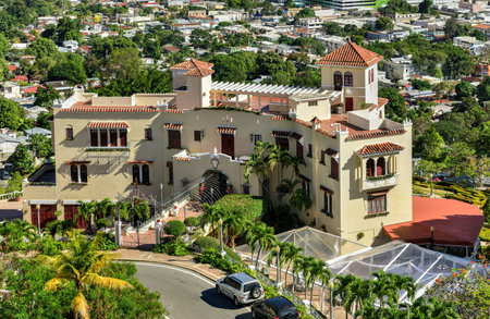 Castillo Serralles (Serralles Castle) is a mansion located in the city of Ponce, Puerto Rico, overlooking the downtown area (Ponce Pueblo).のeditorial素材