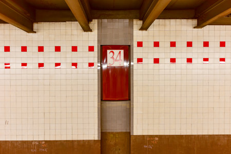 New York City - February 16, 2016: MTA 34th Street Subway Station, Herald Square in New York City.