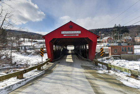Taftsville Covered Bridge in Woodstock, Vermont.