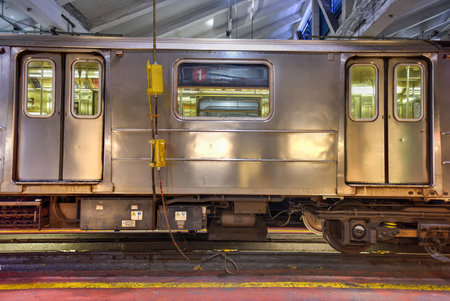 Bronx, New York - January 31, 2016: 240th Street Train Yard (Van Cortlandt Yard) for maintenance of trains.のeditorial素材