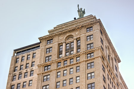 Buffalo, New York - May 8, 2016: The Liberty Building, a Neoclassical office tower built in 1925 in downtown Buffalo, New York.のeditorial素材