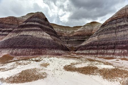 Blue Mesa in Petrified Forest National Park, Arizona, USAの写真素材