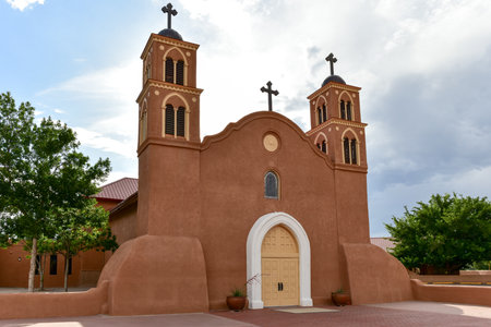 San Miguel de Socorro is the Catholic church in Socorro, New Mexico, built on the ruins of the old Nuestra Senora de Socorro mission.のeditorial素材