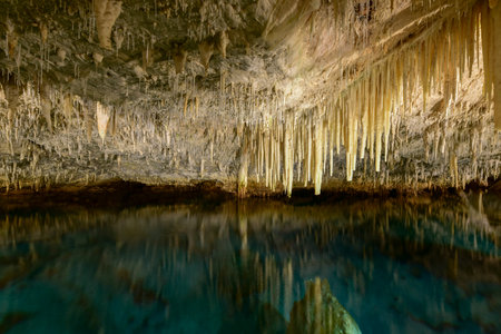 Crystal Cave in Bermuda. Subterranean cavern located in Hamilton Parish, close to Castle Harbour.のeditorial素材