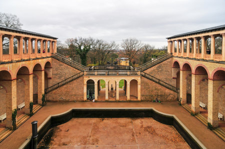 Potsdam, Germany - November 13, 2010: View of the Belvedere, a palace in the New Garden on the...