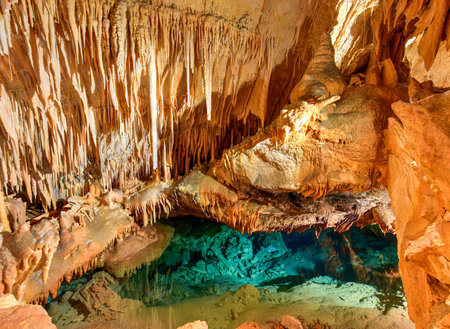 Fantasy Cave in Bermuda. Subterranean cavern located in Hamilton Parish, close to Castle Harbour.のeditorial素材
