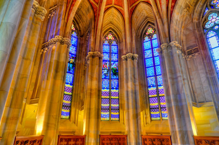 Berlin, Germany - November 8, 2010: Interior of the Friedrichswerder Church, Berlin, Germany. It was the first Neo-Gothic church built in Berlin.のeditorial素材