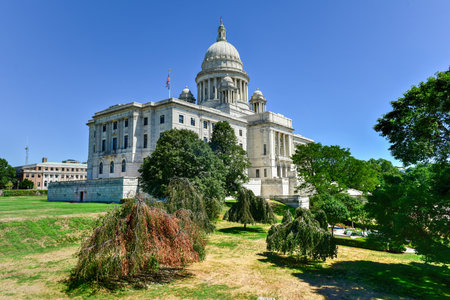 The Rhode Island State House, the capitol of the U.S. state of Rhode Island.のeditorial素材