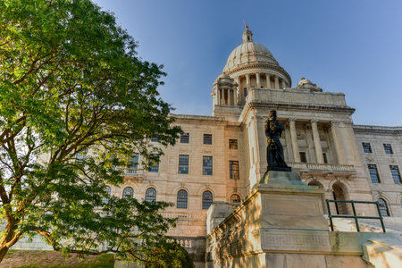 The Rhode Island State House, the capitol of the U.S. state of Rhode Island.のeditorial素材