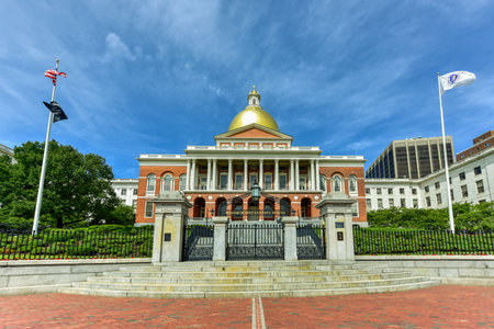 The Massachusetts State House, also called Massachusetts Statehouse or the "New" State House in Boston.のeditorial素材