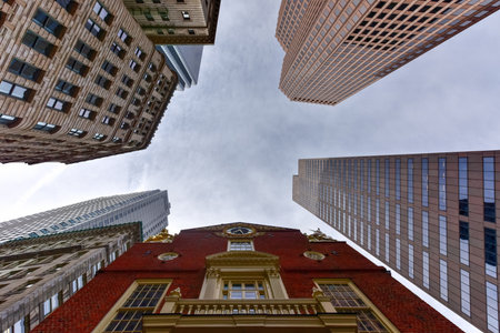 Boston Old State House building in Massachusetts USAのeditorial素材