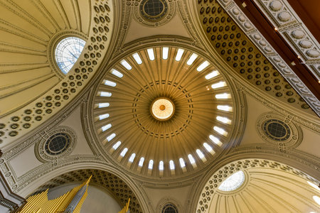 Boston, Massachusetts - Sept 4, 2016: Interior of the First Church of Christ Scientist, the mother church of Christian Science in the Back Bay of Boston, Massachusetts, USA.のeditorial素材